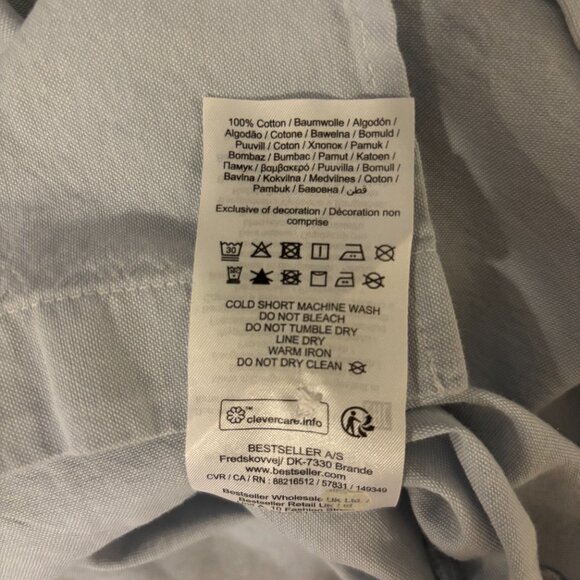 PIECES Oversized Two-Tone Shirt – Size S - Picture 6 of 7